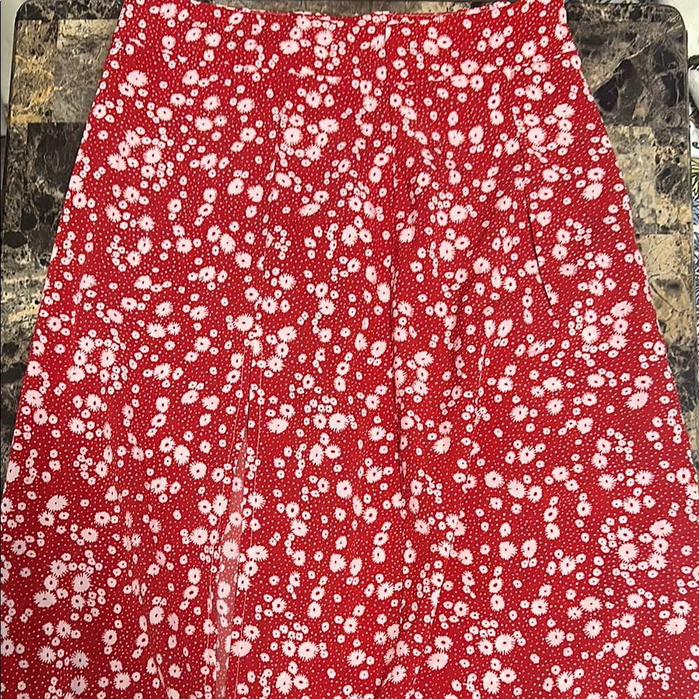 Floral Red Skirt